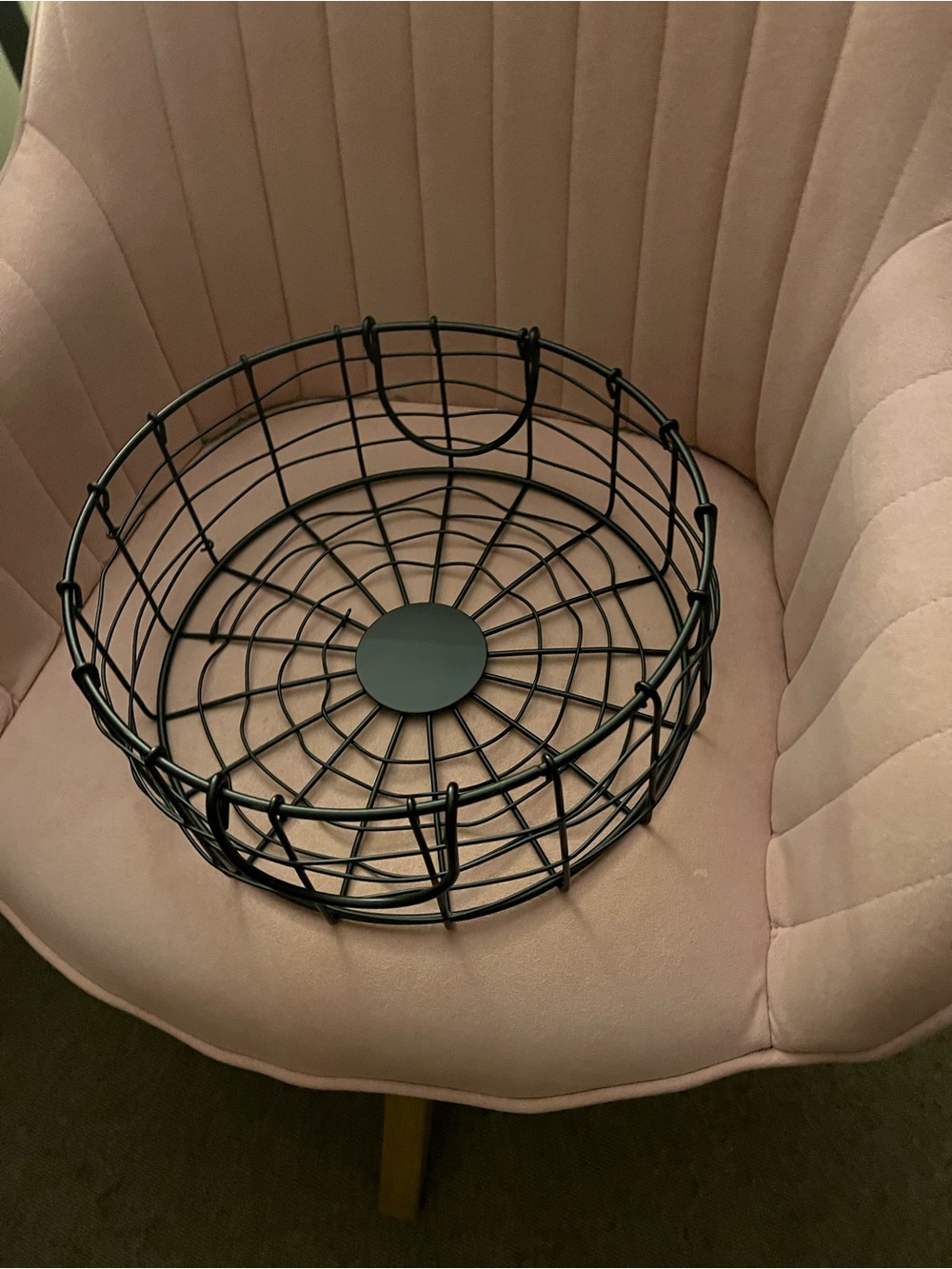 Black Metal Wire Round Storage Basket - Home Accents